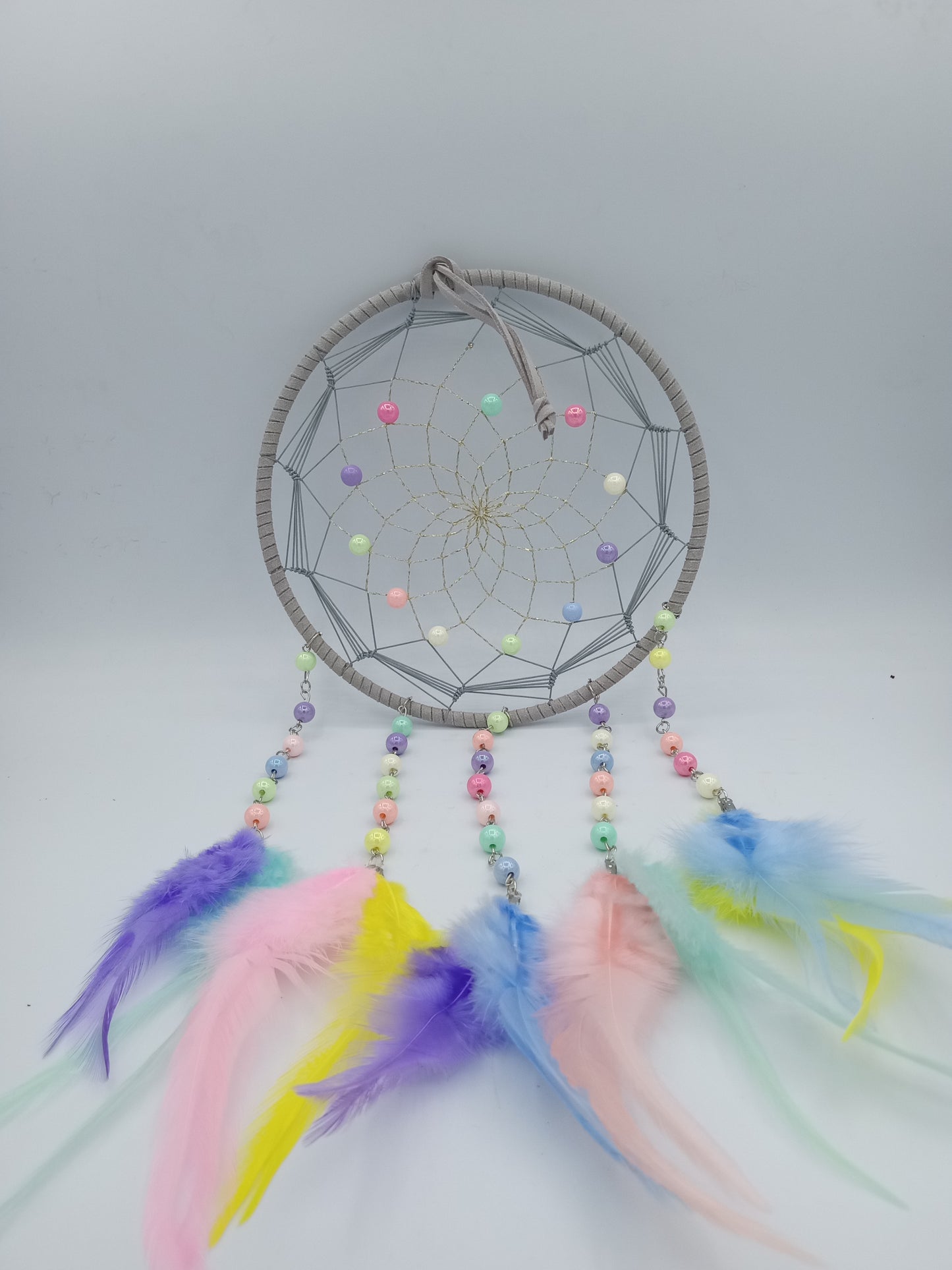 Multicolor Feather and Bead Dreamcatcher