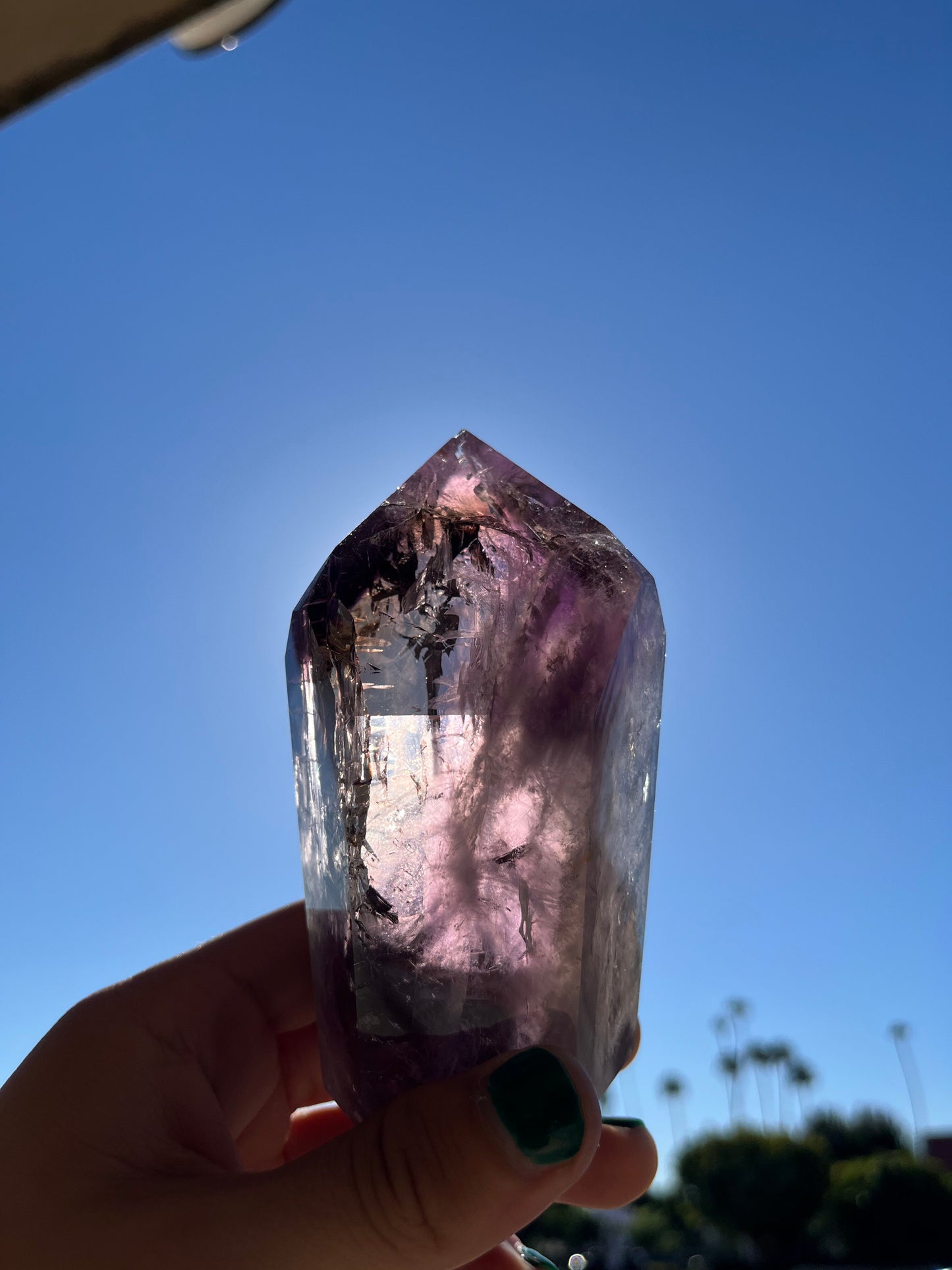 Amethyst and Smoky Quartz Mini Tower