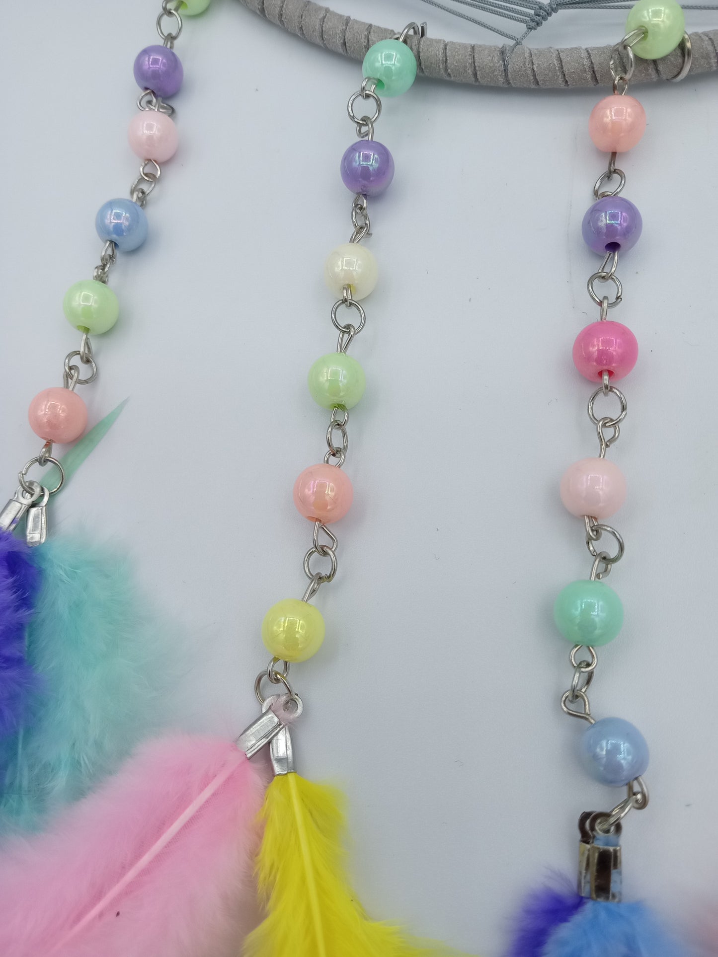 Multicolor Feather and Bead Dreamcatcher