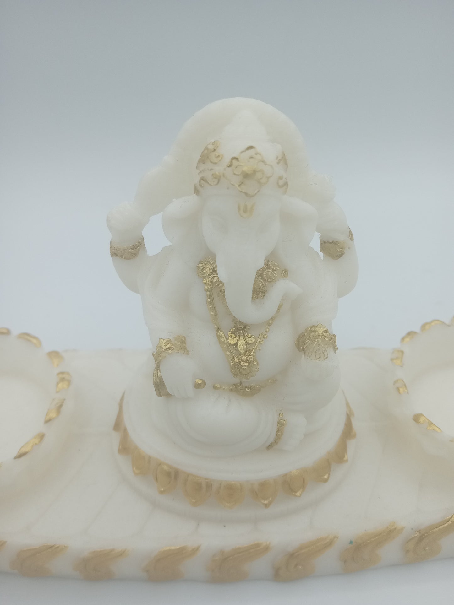 Ganesha and Peacock Incense Cup/Candle Holder