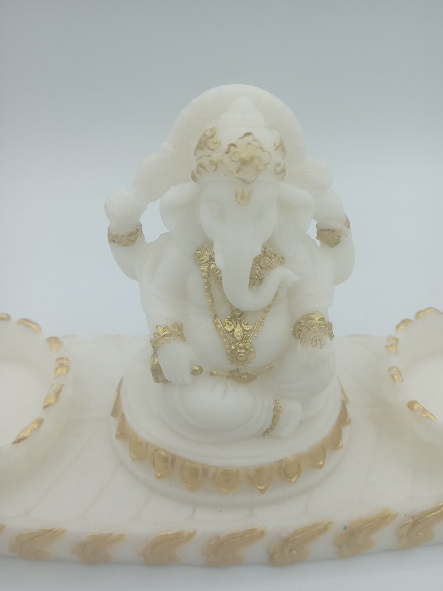 Ganesha and Peacock Incense Cup/Candle Holder