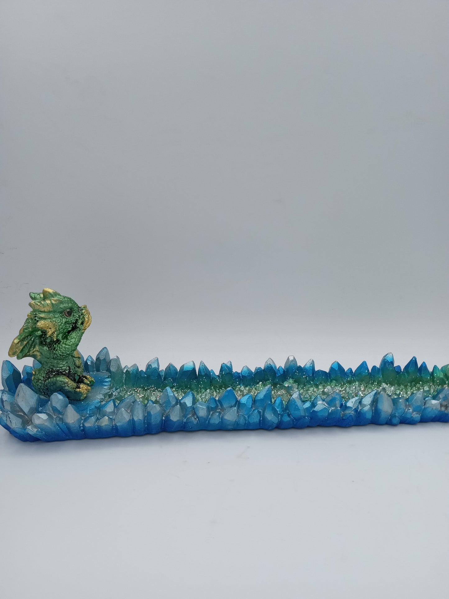 Green Glitter Dragon Incense Holder