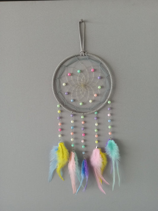 Multicolor Feather and Bead Dreamcatcher