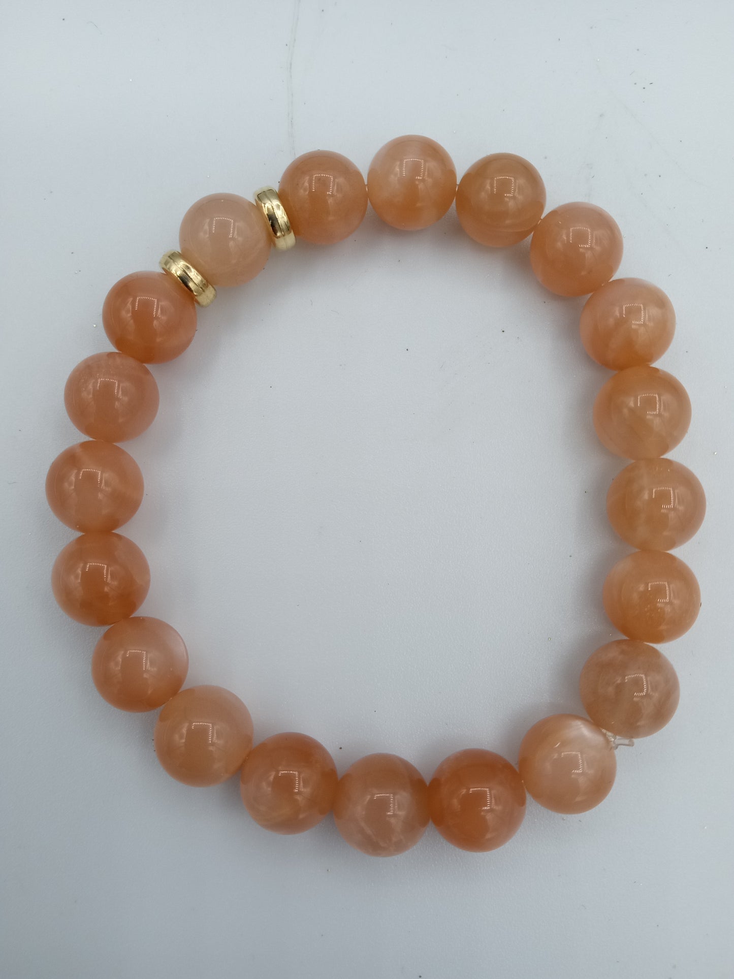 Peach Moonstone Beaded Bracelet