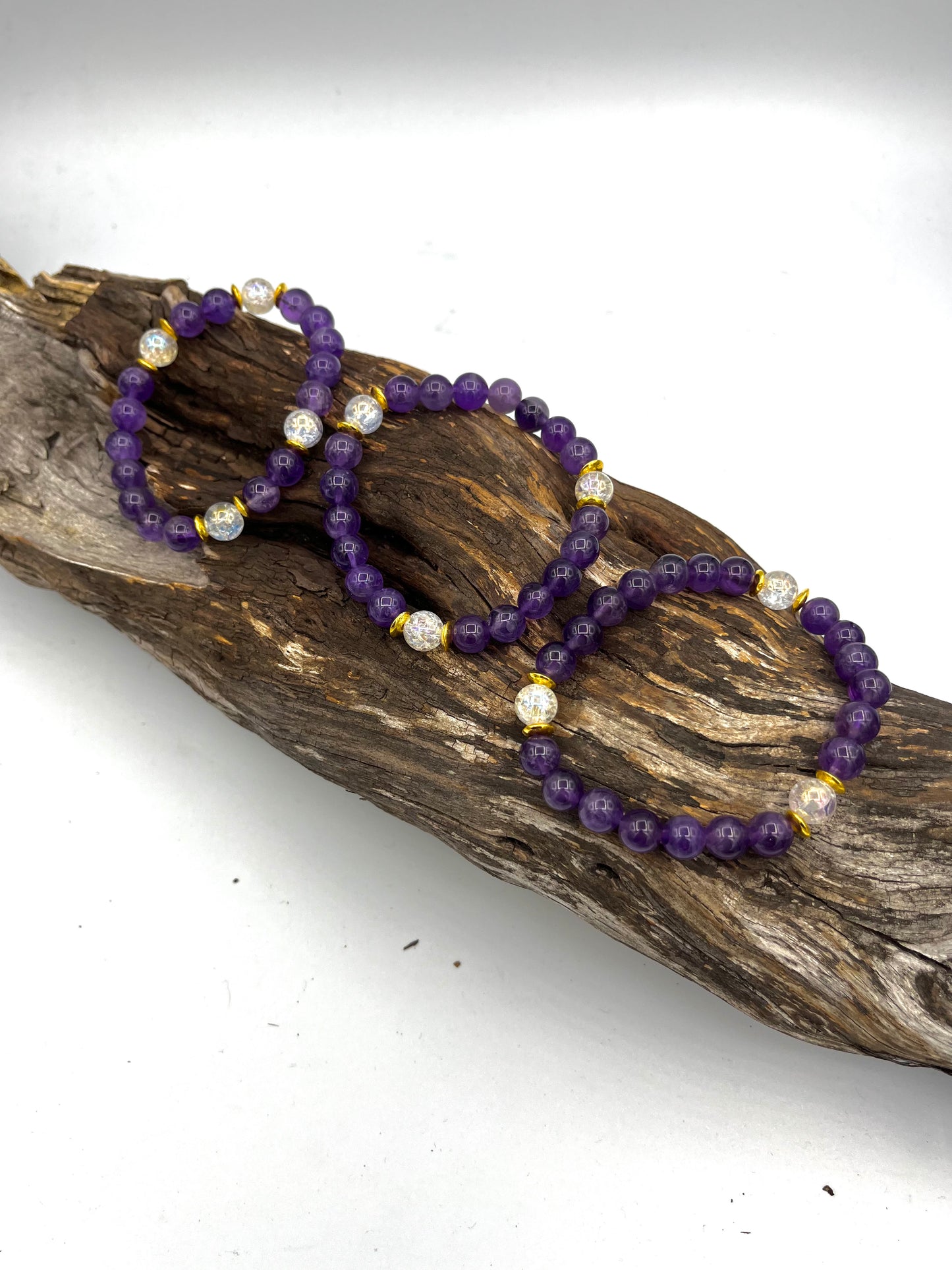 Amethyst Crackle Quartz Bracelet