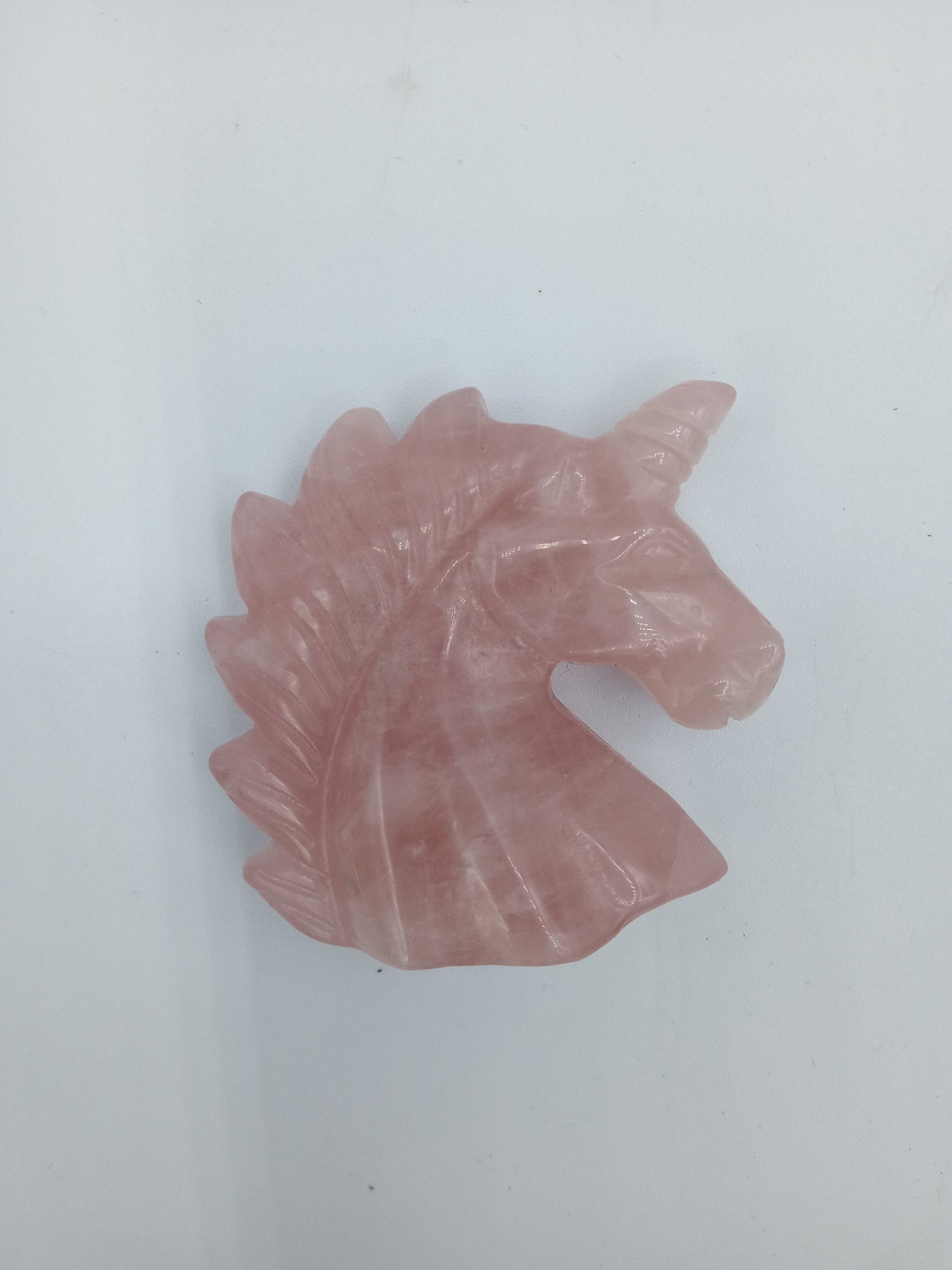 Rose Quartz Unicorn Head Stone